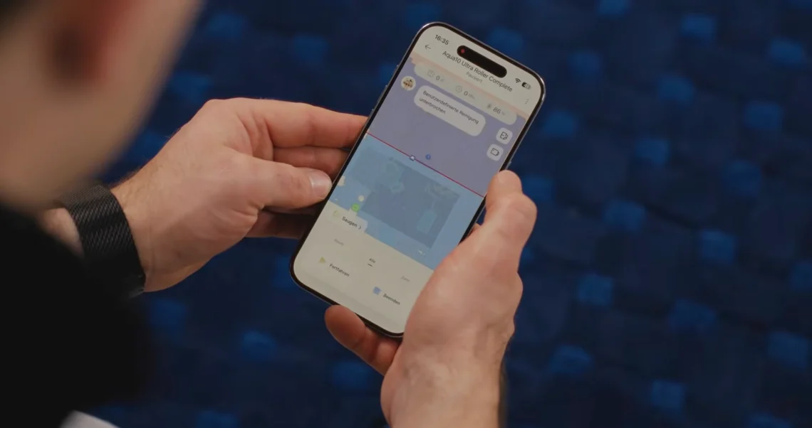 Die App des Aqua 10 Rollers bietet viele Funktionen.